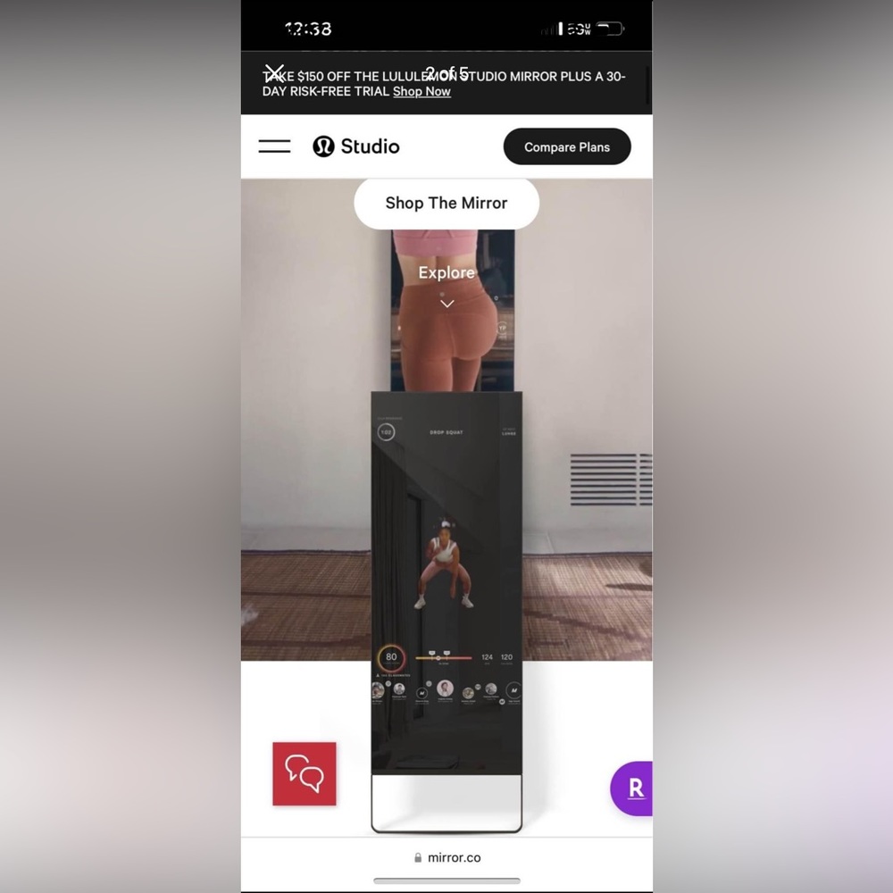 NY PICK UP ONLY - Lululemon interactive workout MIRROR home gym - Picture 3 of 6